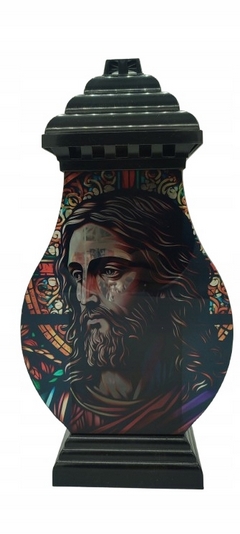Lampa Cimitárna Kaplnka S Vitrajom Matky Božej - Vysoká 40 cm